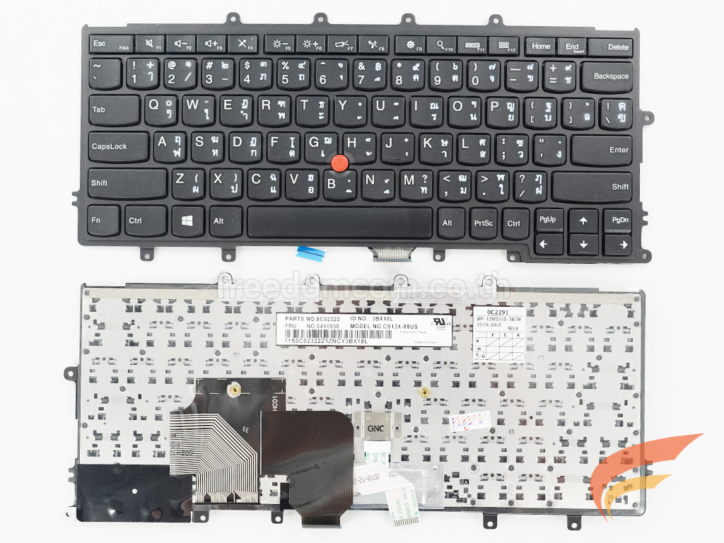 KEYBOARD IBM-LENOVO คีย์บอร์ด Lenovo Thinkpad X230S X240 X240S X240I X250 X260 X270 ไทย-อังกฤษ 