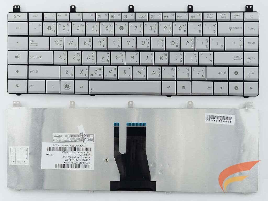 KEYBOARD ASUS คีย์บอร์ด Asus N45 N45S N45V N45-2 N45SF สีเทา (TH-EN) 