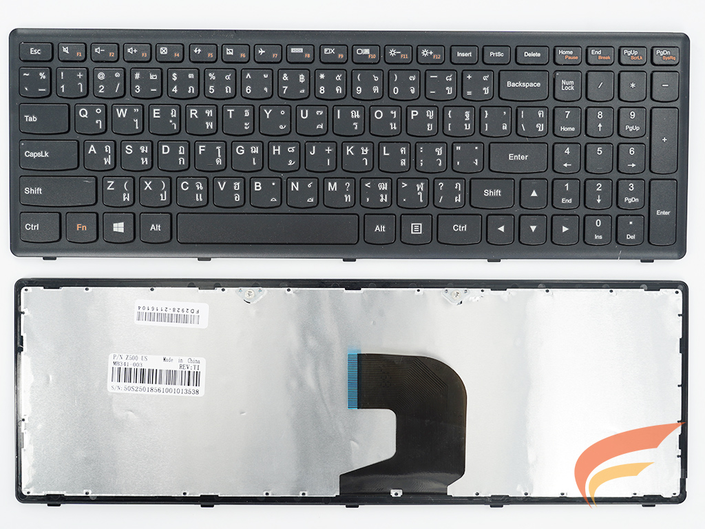 KEYBOARD IBM-LENOVO คีย์บอร์ด Lenovo Z500 Z500A Z500G (ไทย-อังกฤษ) สีดำ 