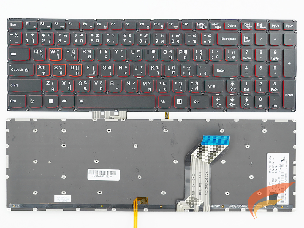 KEYBOARD IBM-LENOVO คีย์บอร์ด Lenovo for IdeaPad Y700 Y700 15 Y700 15ISK พร้อมบอดี้ ไทย-อังกฤษ 