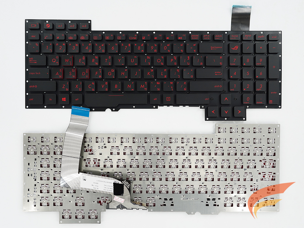 KEYBOARD ASUS คีย์บอร์ด Asus G751 G751JM G751JM-BHI7T25 G751JT G751JY series ไทย อังกฤษ สีแดง 