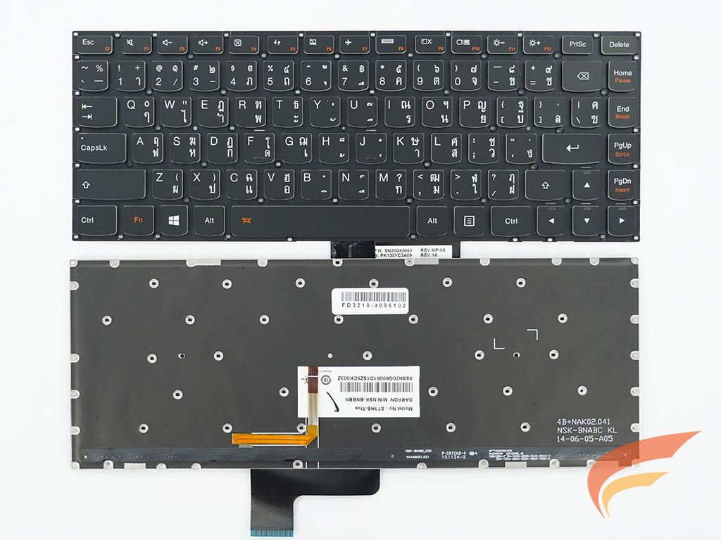 KEYBOARD IBM-LENOVO คีย์บอร์ด Lenovo Yoga 2 13 Series 500S-13ISK 700-14ISK U31-70 Yoga 2 13 / Yoga 3 14 ไทย อังกฤษ มีไฟ 