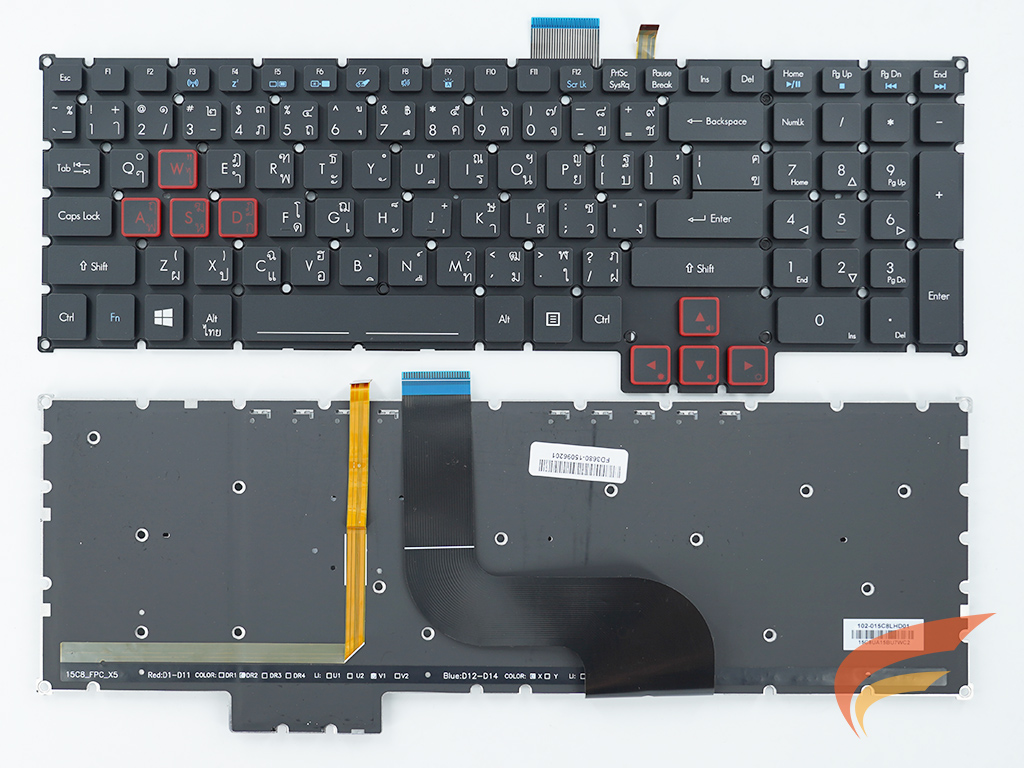 KEYBOARD ACER  คีย์บอร์ด Acer Predator G9-591 G9-591R G9-592 G9-593 PREDATOR 17 15 G9-591 G9-592 G9-593 / G9-791 G9-792 G9-793  ไทย อังกฤษ 