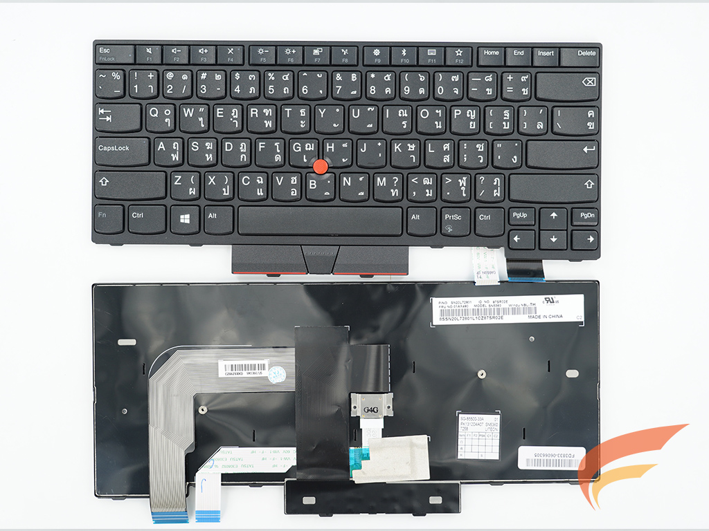 KEYBOARD IBM-LENOVO คีย์บอร์ด Lenovo Thinkpad T470 T480  A475 A485 ไทย อังกฤษ ไม่มีไฟ 