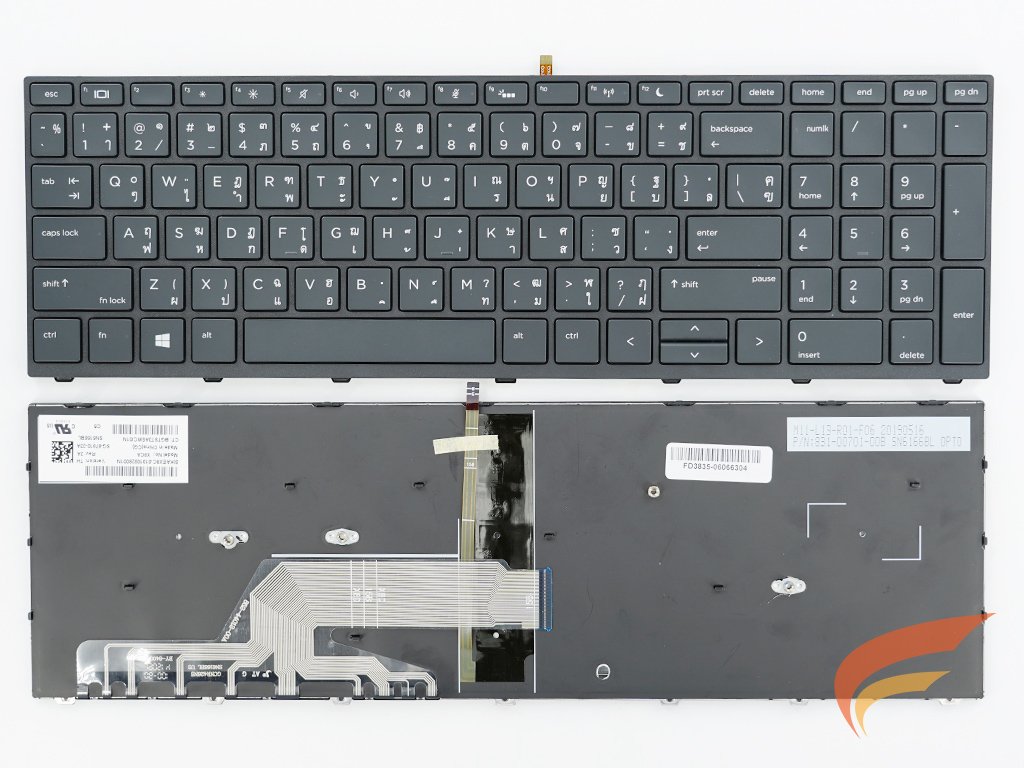 KEYBOARD HP-COMPAQ  คีย์บอร์ด Hp Probook 450 G5 455 G5 470 G5 ไทย อังกฤษ มีไฟ 