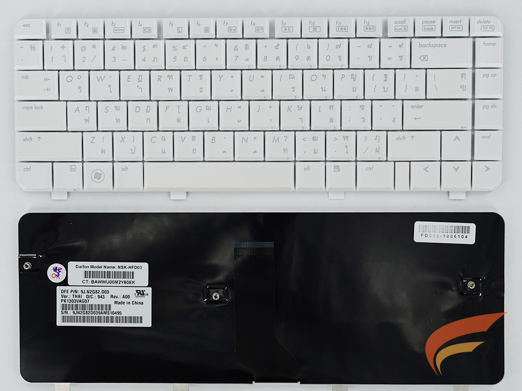 KEYBOARD HP-COMPAQ คีย์บอร์ด Hp DV4 DV4-1000 DV4-2000 ไทย อังกฤษ สีขาว 