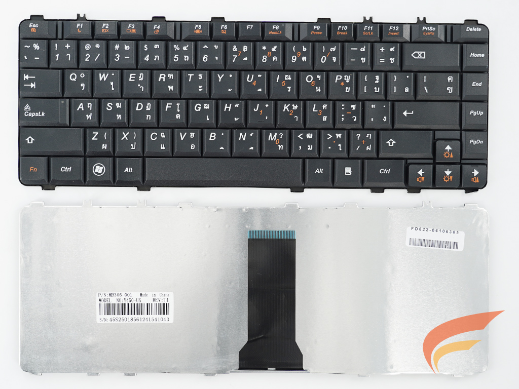 KEYBOARD IBM-LENOVO คีย์บอร์ด Lenovo  Y450  Y550 Y460 Y650 B460 V460 Y560 ภาษาไทย-สีดำ 